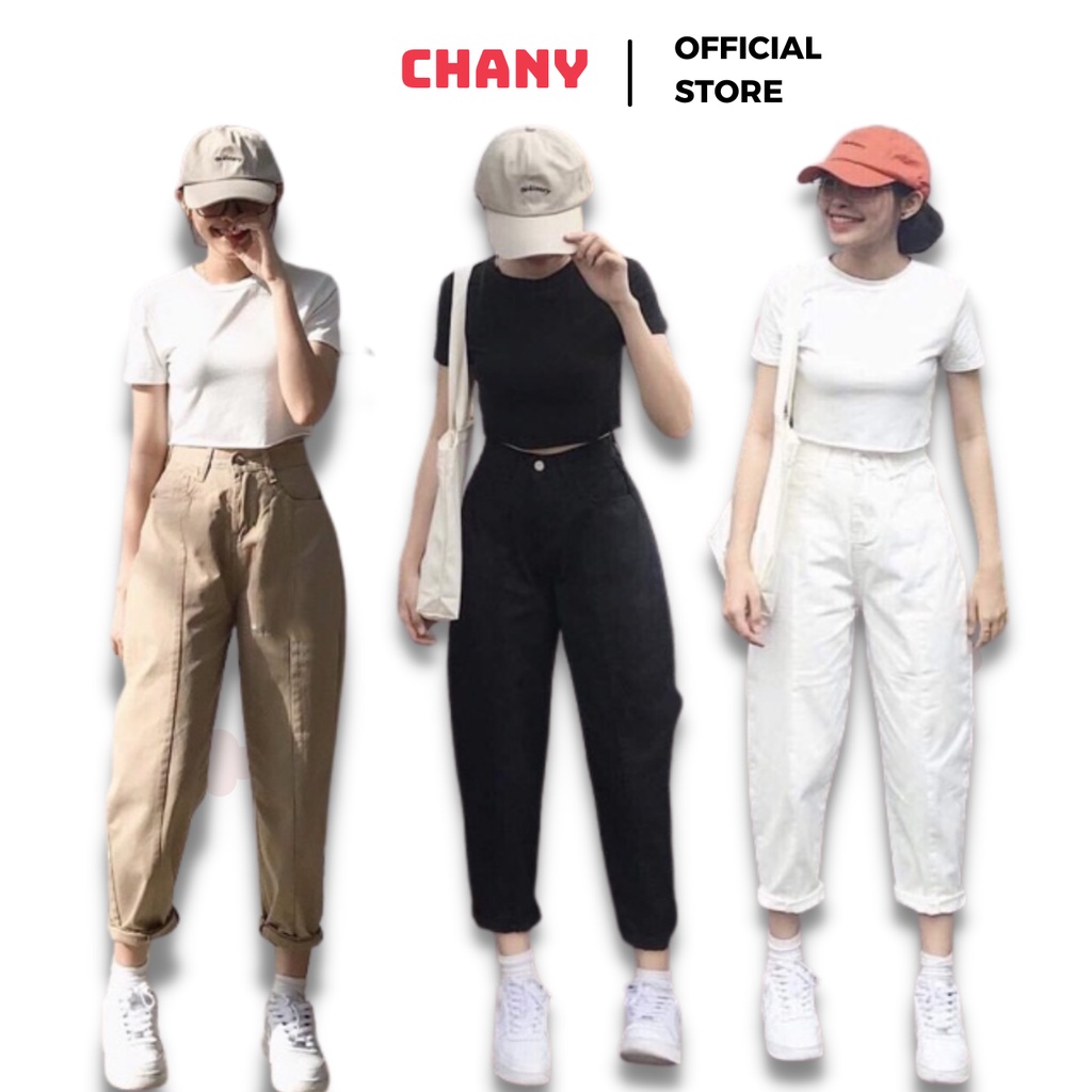 Quần baggy nữ kaki đẹp chuẩn hình Bigsize CHANY STORE Q03 NoBrandYesKhaki