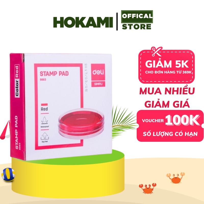 Hộp dấu lăn tay Deli - văn phòng phẩm - HOKAMI STORE