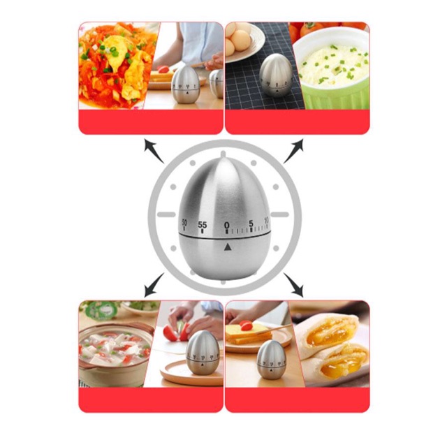 Đồng hồ đếm ngược quả trứng để bàn bảo hành 1 đổi 1 để đếm ngược giờ, dùng trong nhà bếp, nấu ăn