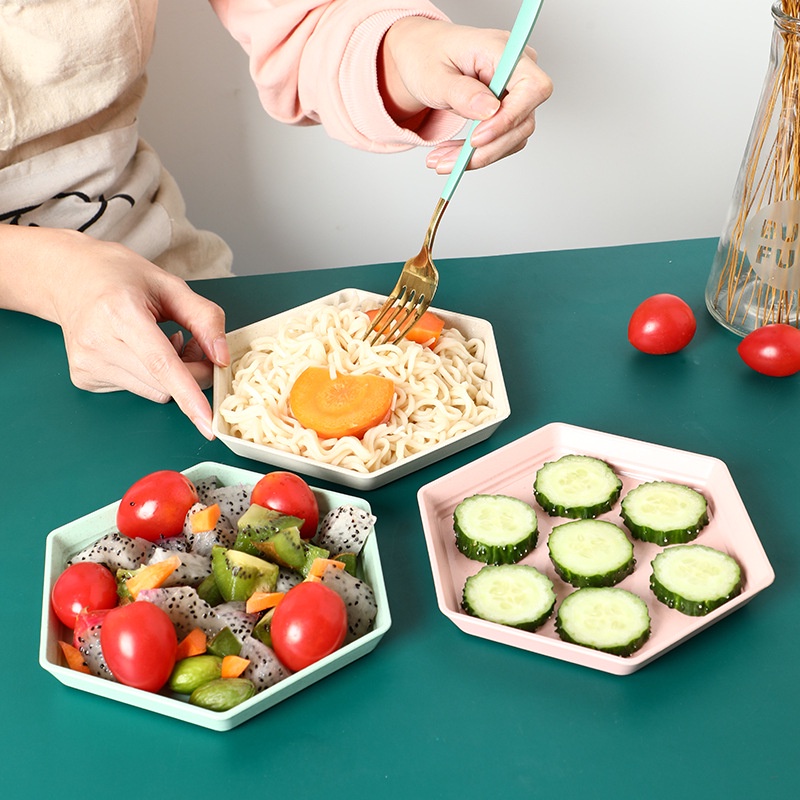 Khay đựng thức ăn hình lục giác chất liệu thân thiện với môi trường