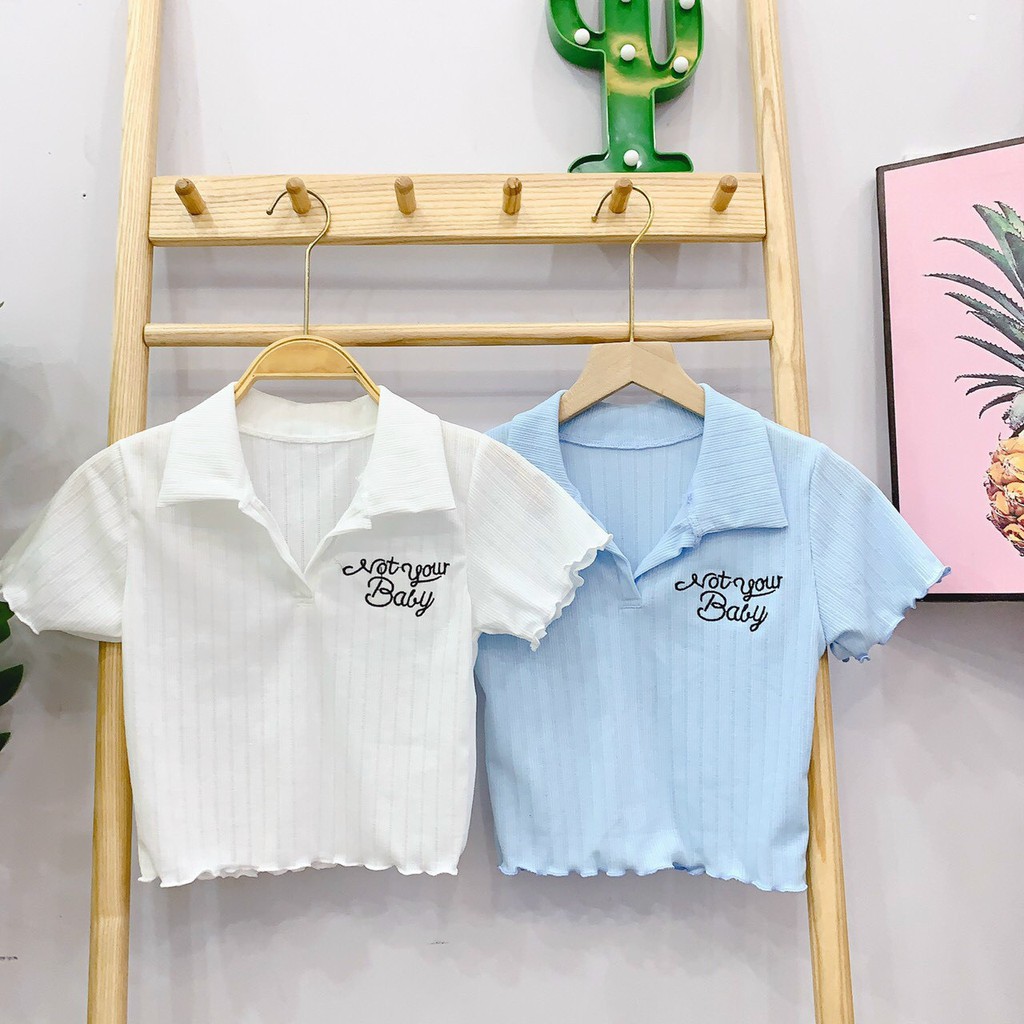 Áo croptop polo chất thun gân thêu chữ baby, phù hợp đi chơi đi hẹn hò nhiều phong cách. đủ màu, ảnh thật tự chụp