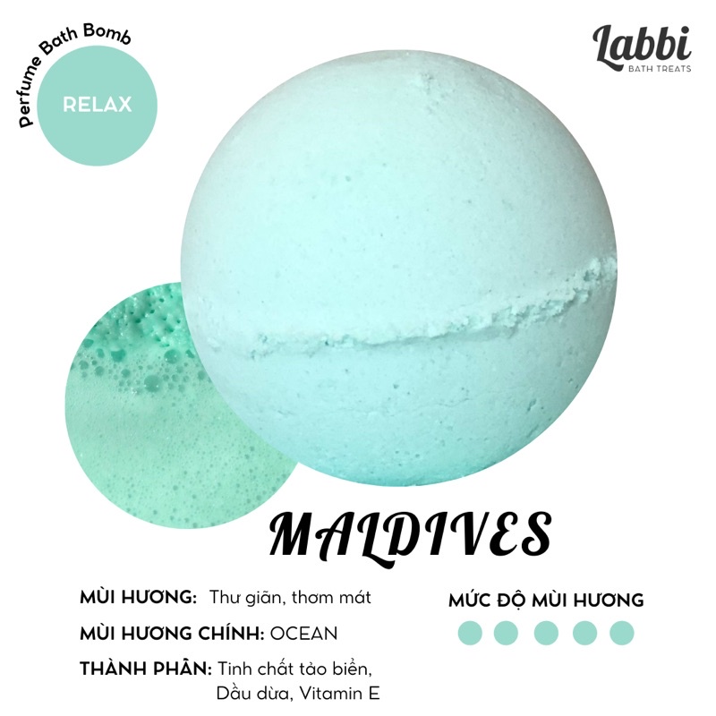 MALDIVES [Labbi] Bath bomb / Viên sủi bồn tắm / Bom tắm / Viên thả bồn tắm / Bathbomb | BigBuy360 - bigbuy360.vn