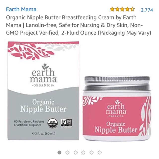 [Mẫu mới] Kem bôi đầu ti hữu cơ Organic Earth Mama 60g