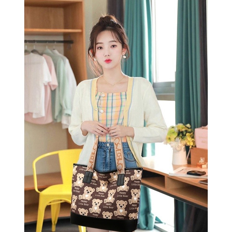 túi tote đeo chéo Túi Đeo Vai Mô Hình Gấu Vải canvas Phong Cách Hàn Quốc Thời Trang Dành Cho Bạn Nữ -67