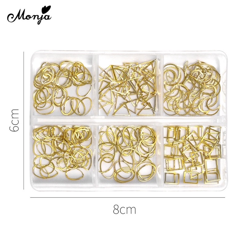 Phụ kiện cham vàng 6 ngăn trang trí nail đủ kiểu