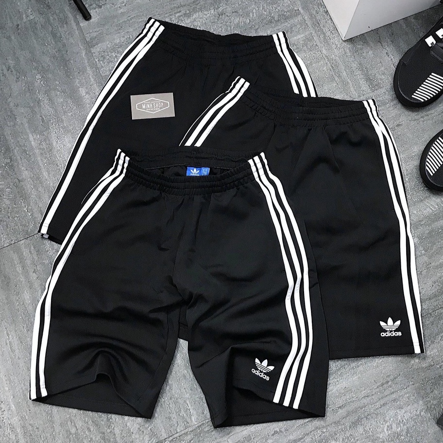 Quần short nam sọc trắng vải cotton co giãn tập thể thao hay mặc nhà