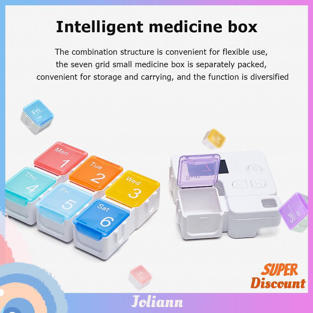 Smart 7-Day Pill Organizer Timing Reminder Medicine Storage Weekly Drug Box