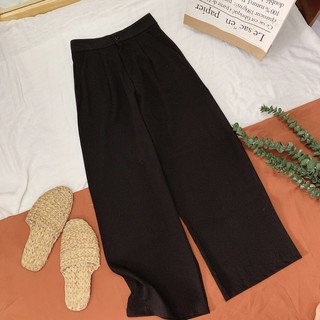 Quần ống rộng suông culottes đen