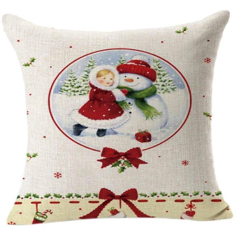 Áo gối được làm từ cotton và vải lanh với họa tiết theo phong cách Giáng Sinh