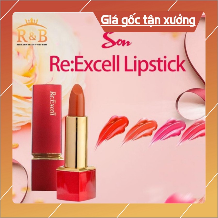 Son không chì❤️ dưỡng môi R&B Việt Nam Excell LIPSTICK có 4 màu: Đỏ quyến rũ, cam đất, hồng, cam tươi.