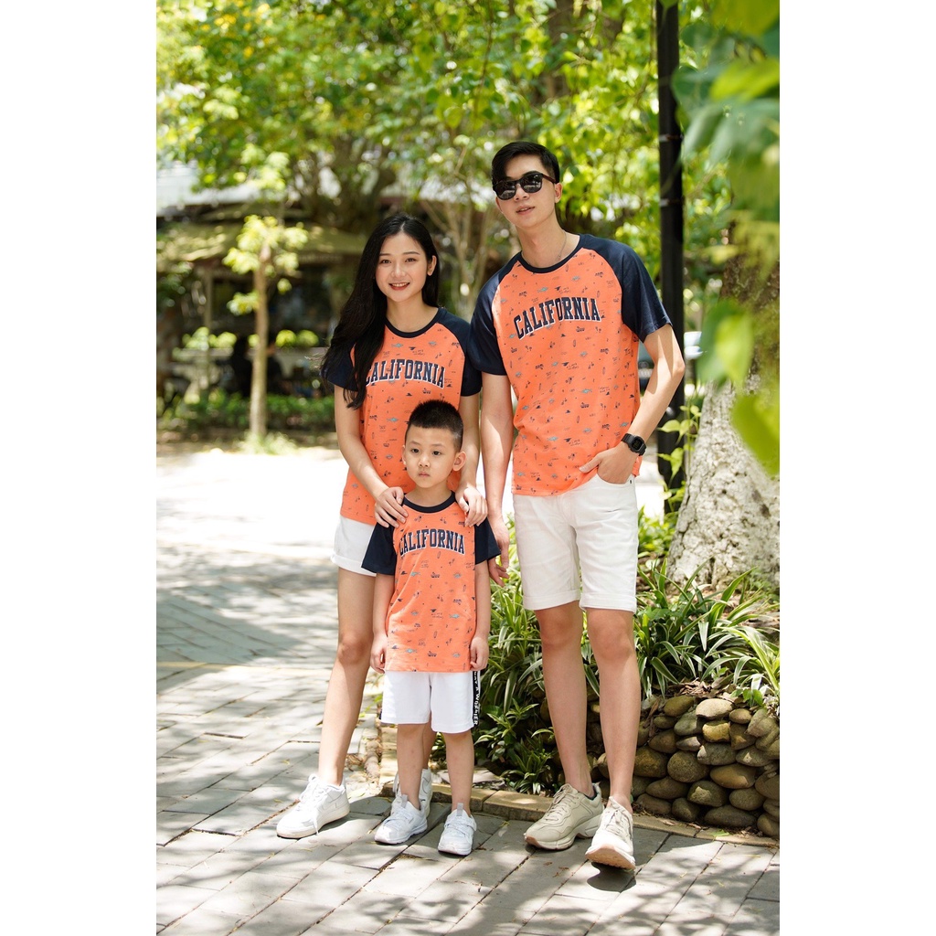 Áo phông trẻ em SAYME tay raglan vải thun cotton co giãn, set gia đình đi biển đi chơi đều đẹp KCTS0013-14