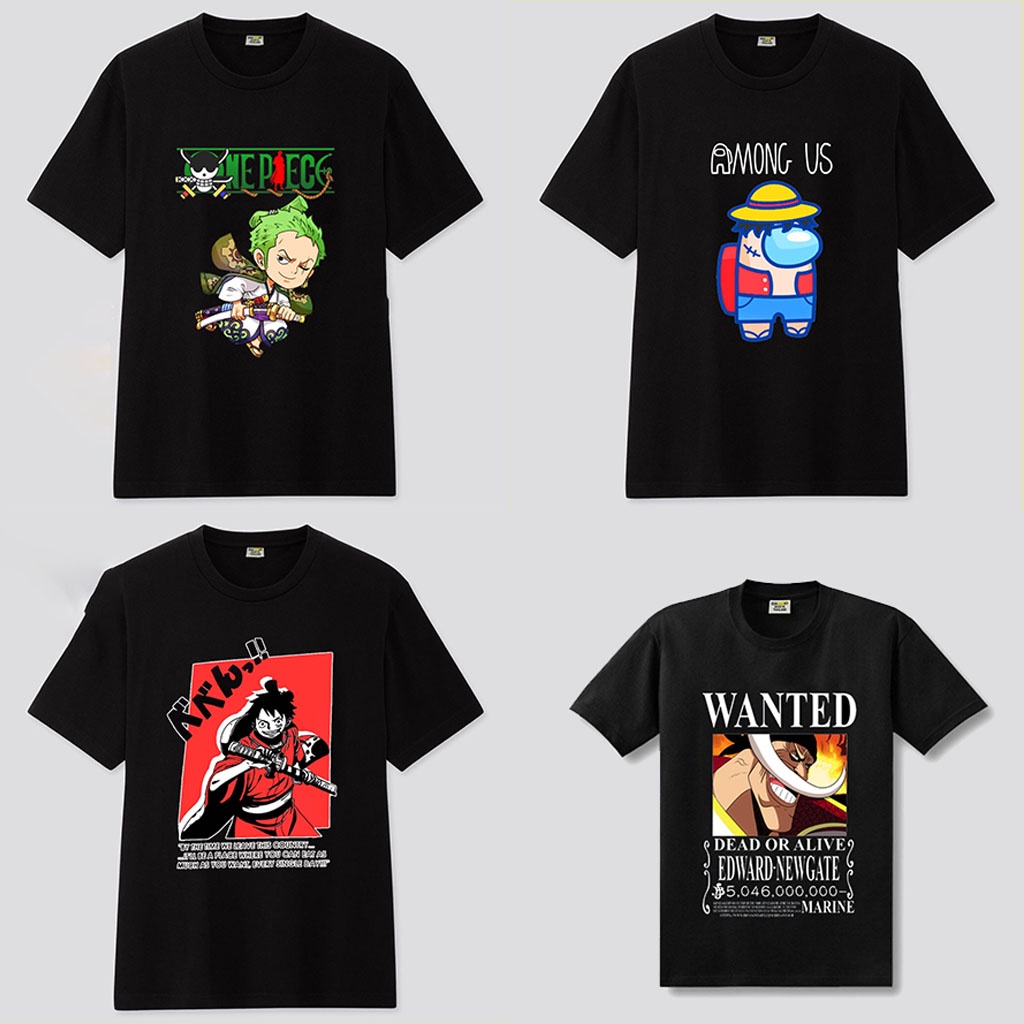 Áo One Piece - amongus luffy - BST Áo thun in hình Anime - Râu trắng Zoro siêu ngầu cực chất