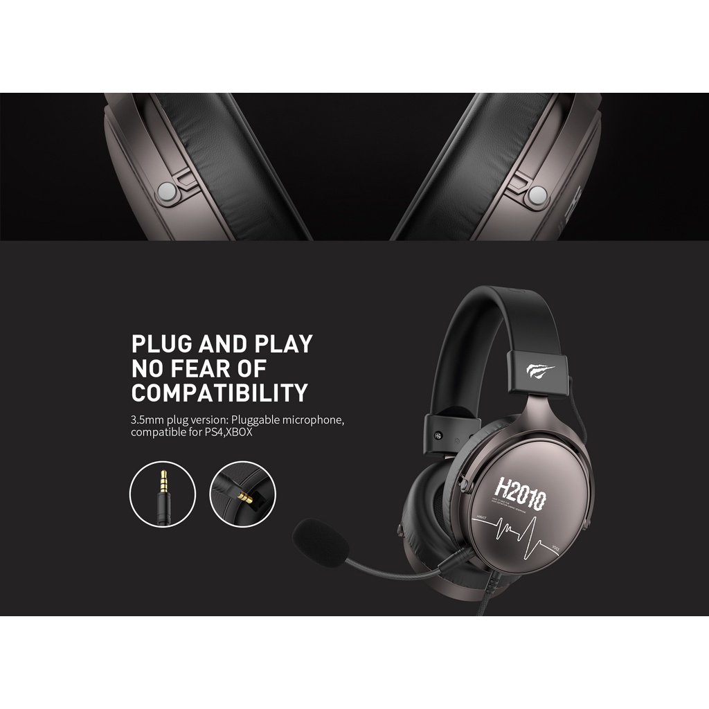Tai Nghe Gaming Headphone  HAVIT H2010D, Driver 50mm, Thiết Kế Khung Thép, Mic Khử Ồn- Hàng Chính Hãng