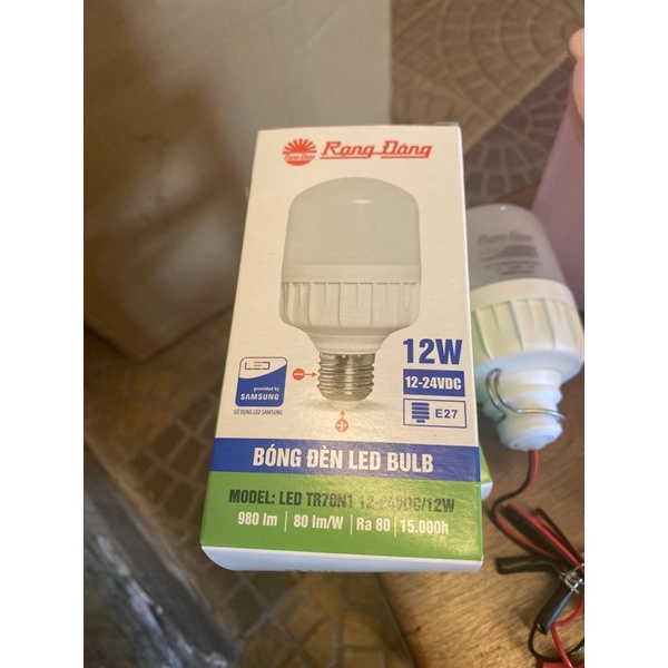 bóng đèn 12v  DC  12w  Rạng Đông  đui xoay 27