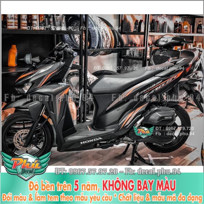 Tem rời Vario đen nhám Cam 2020 (X) -1