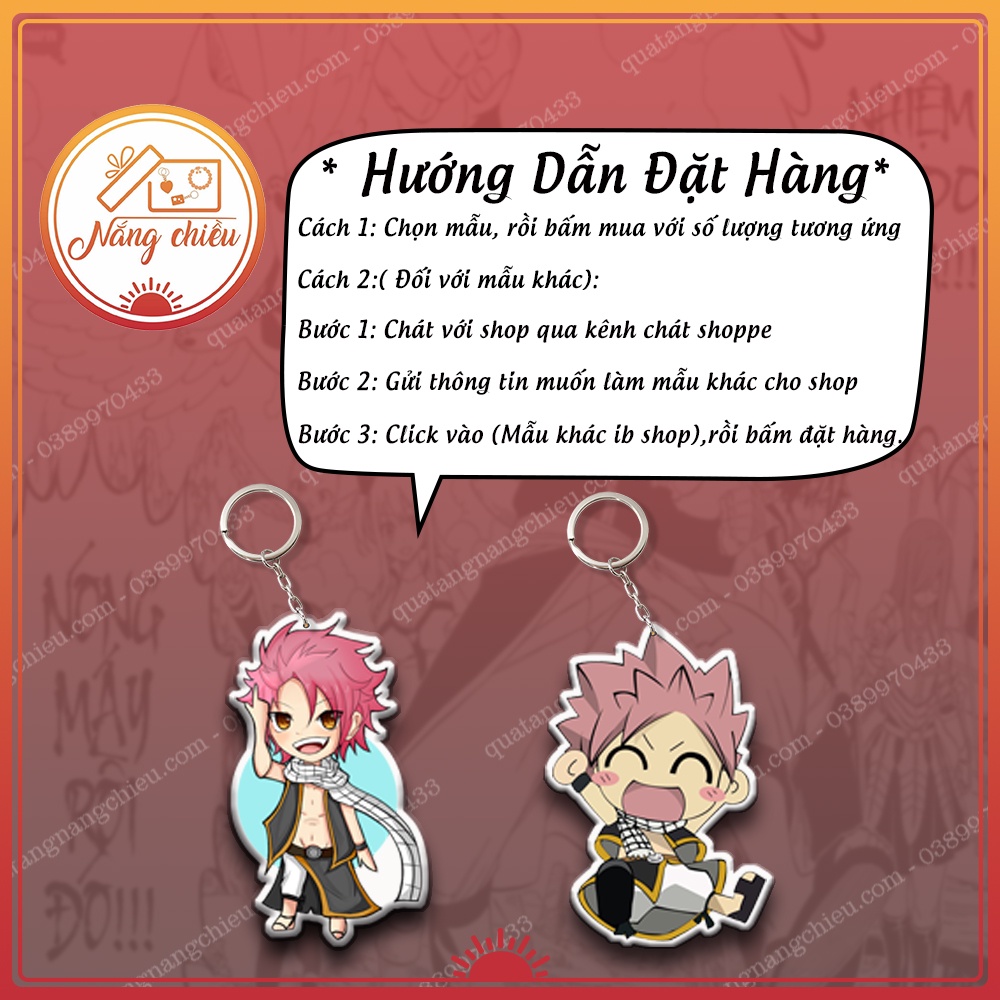 Móc Khóa Dày In Sắc Nét 2 Mặt Chibi Anime Hội Pháp Sư - Fairy Tail ☘️Quà Tặng Nắng Chiều☘️