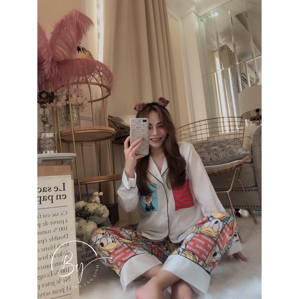Đồ bộ pijama♛Bộ lụa satin GG hàng cao cấp mẫu mới nhất | BigBuy360 - bigbuy360.vn