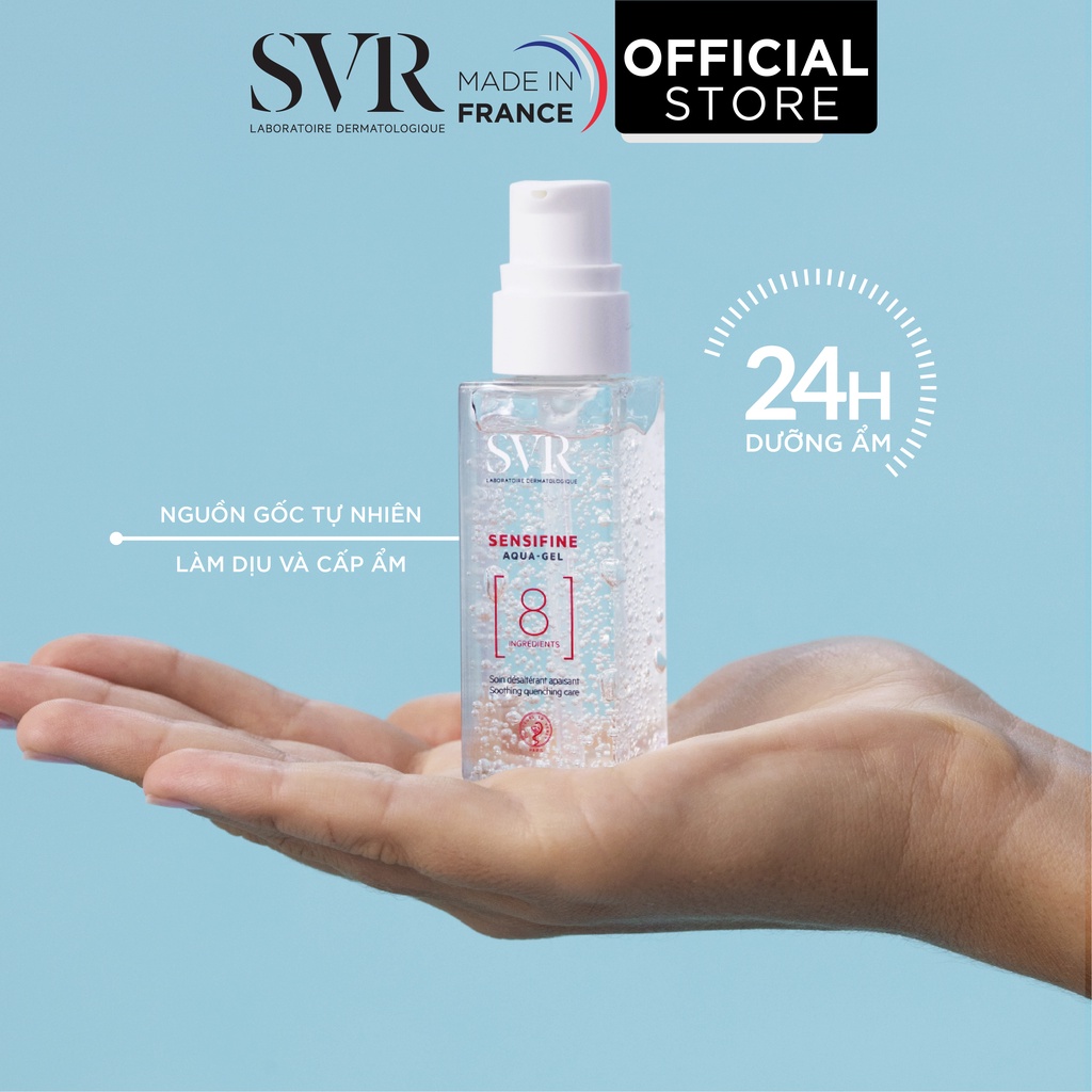 Gel dưỡng ẩm, làm dịu dành cho da nhạy cảm với công thức siêu tối giản SVR SENSIFINE AQUA-GEL 40ml