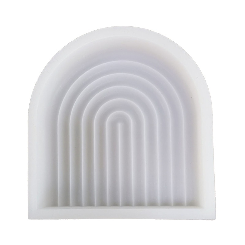 Khuôn Silicone Hình Oval Màu Cầu Vồng Làm Đế Lót Ly Rượu
