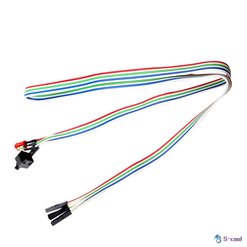 PC Desktop Case ATX Power on Reset Switch Cable with HDD LED Light
