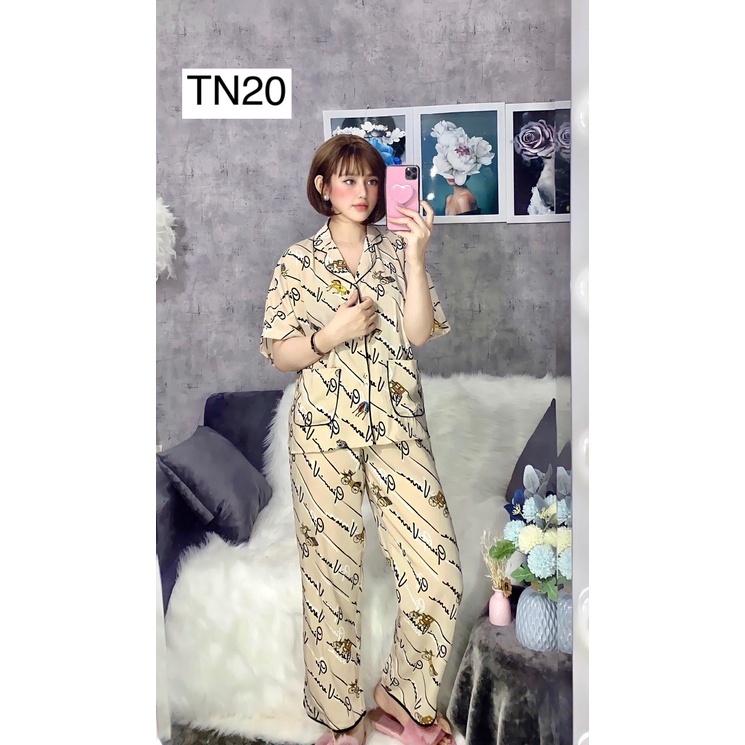 Set Bộ Ngủ Pizama Mặc Nhà- Bộ Pijama Nữ Chất Lụa Cao Cấp TN Hàng Thiết Kế Độc Lạ Siêu Đẹp-Kèm Hình Thật