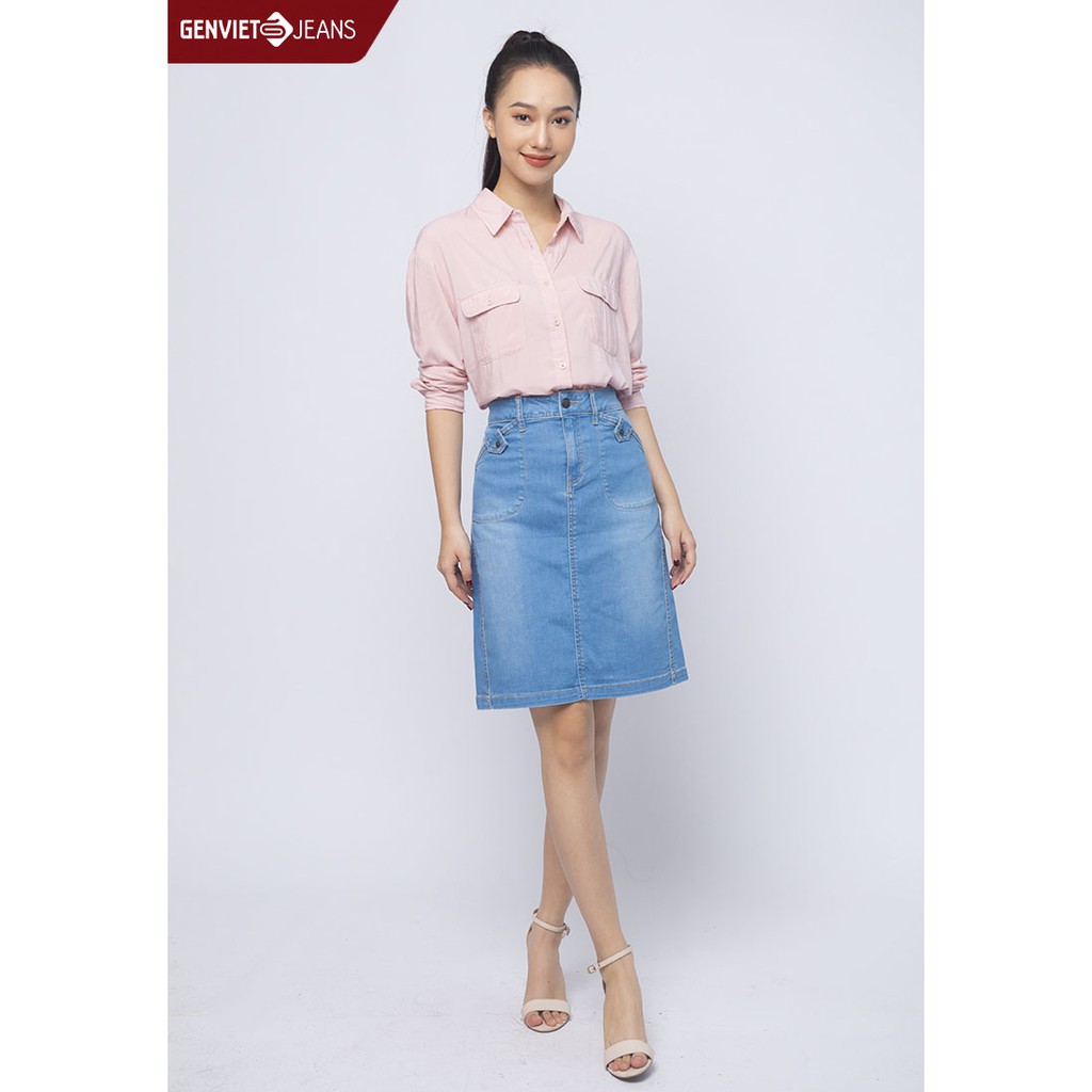 TJ323J1214 - Chân Váy Jeans Nữ - GENVIET JEANS