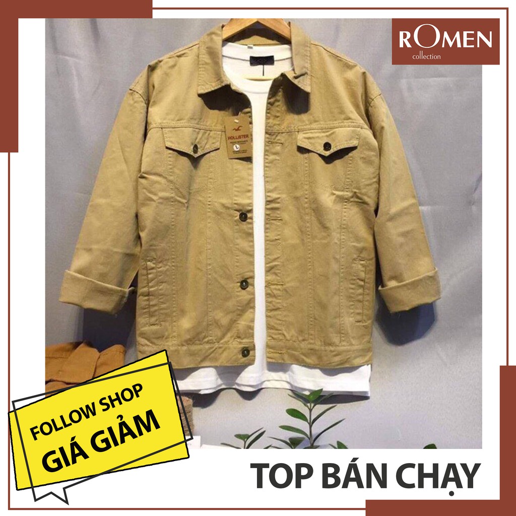 ÁO KHOÁC UNISEX CẶP ĐÔI NAM NỮ KAKI JEAN TAY DÀI MÀU KEM