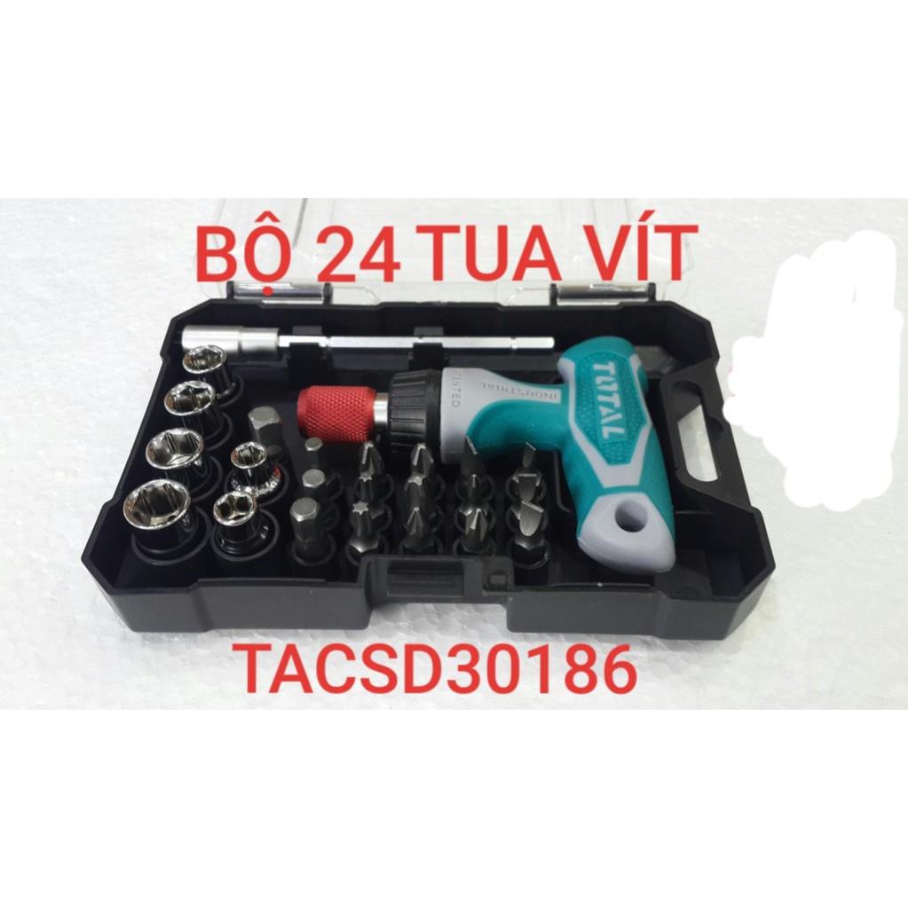 BỘ TUA VÍT 24 CHI TIẾT TỰ ĐỘNG TOTAL TACSD30186 tua vít dụng cụ sửa chưa đa năng