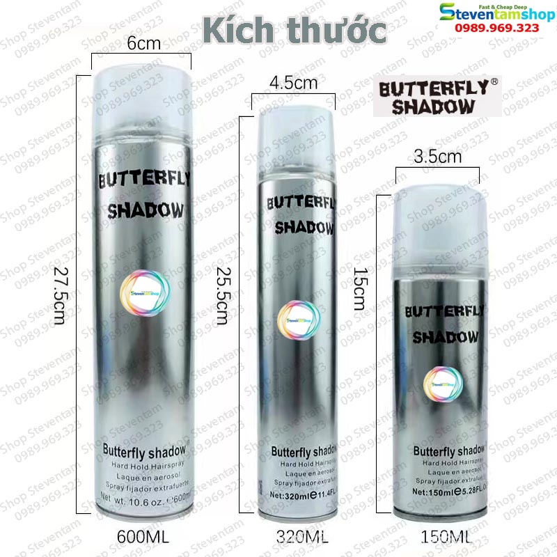 Keo xịt tóc Butterfly Shadow 600ml