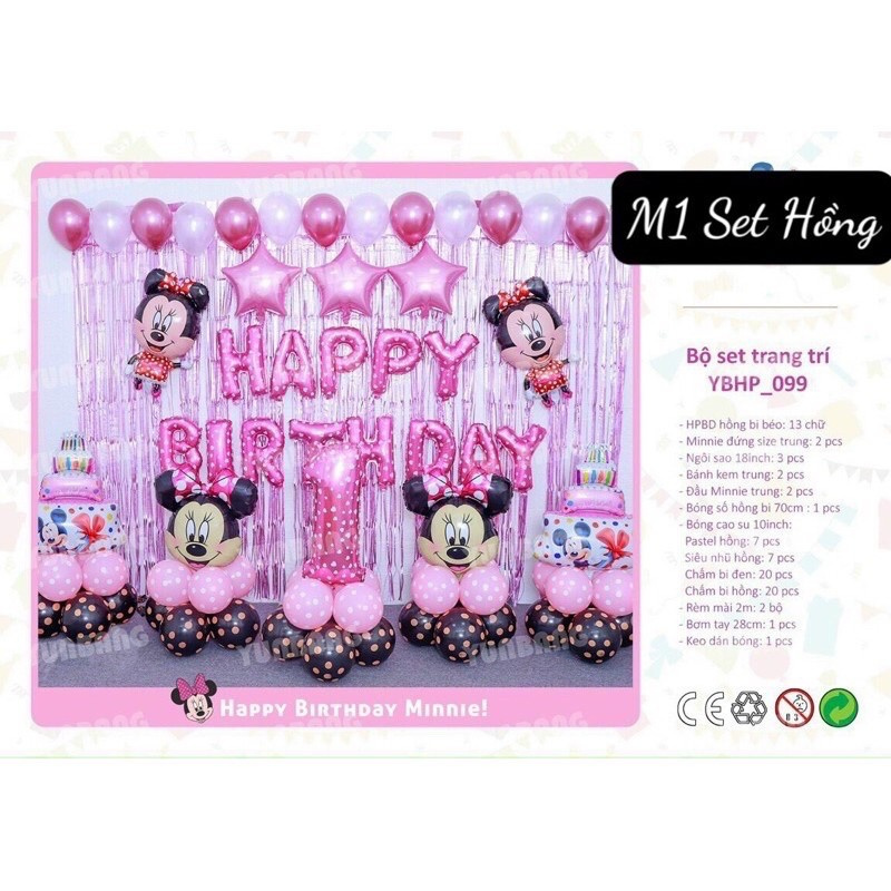 Set Mickey Cả Bộ Kèm Rèm Kim Tuyến Đầy Đủ Siêu Hot