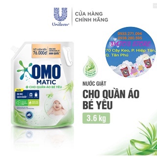 Nước giặt sạch dịu nhẹ cho bé Omo 3.6l