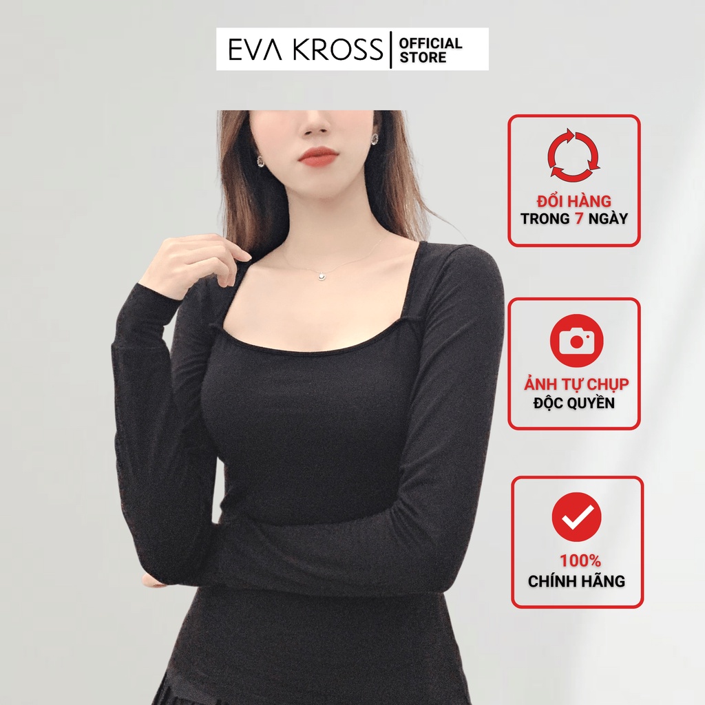 Áo thun nữ cotton dài tay, áo kiểu EKS115 EVA KROSS