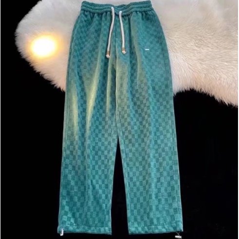 Quần Dài Thể Thao Ống Rộng Thời Trang Hàn Quốc Dành Cho Nam bigsize bông unisex Quần Thể Thao Nam Dài Sọc Ca Rô Thời