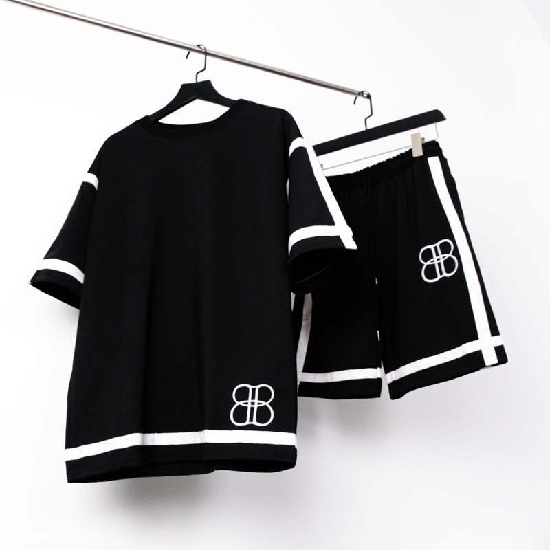 Set BB phối sọc nổi KPis Clothes form rộng unisex nam nữ