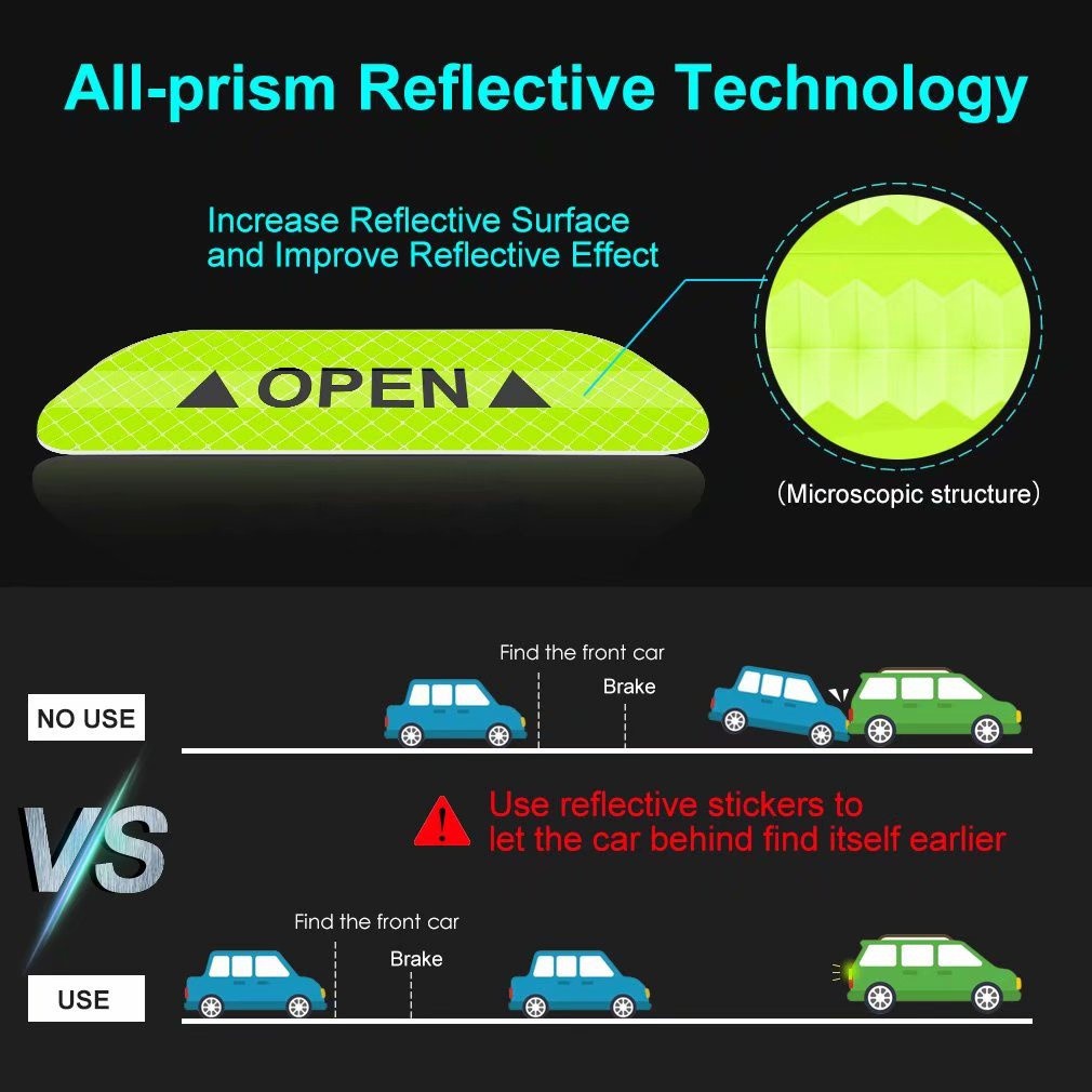 Set 4 Miếng Dán Phản Quang Cho Xe Hơi