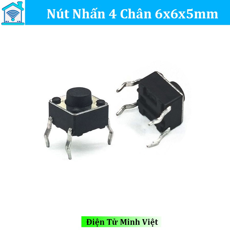 Bộ 10 Nút Nhấn 4 Chân 6x6x5mm