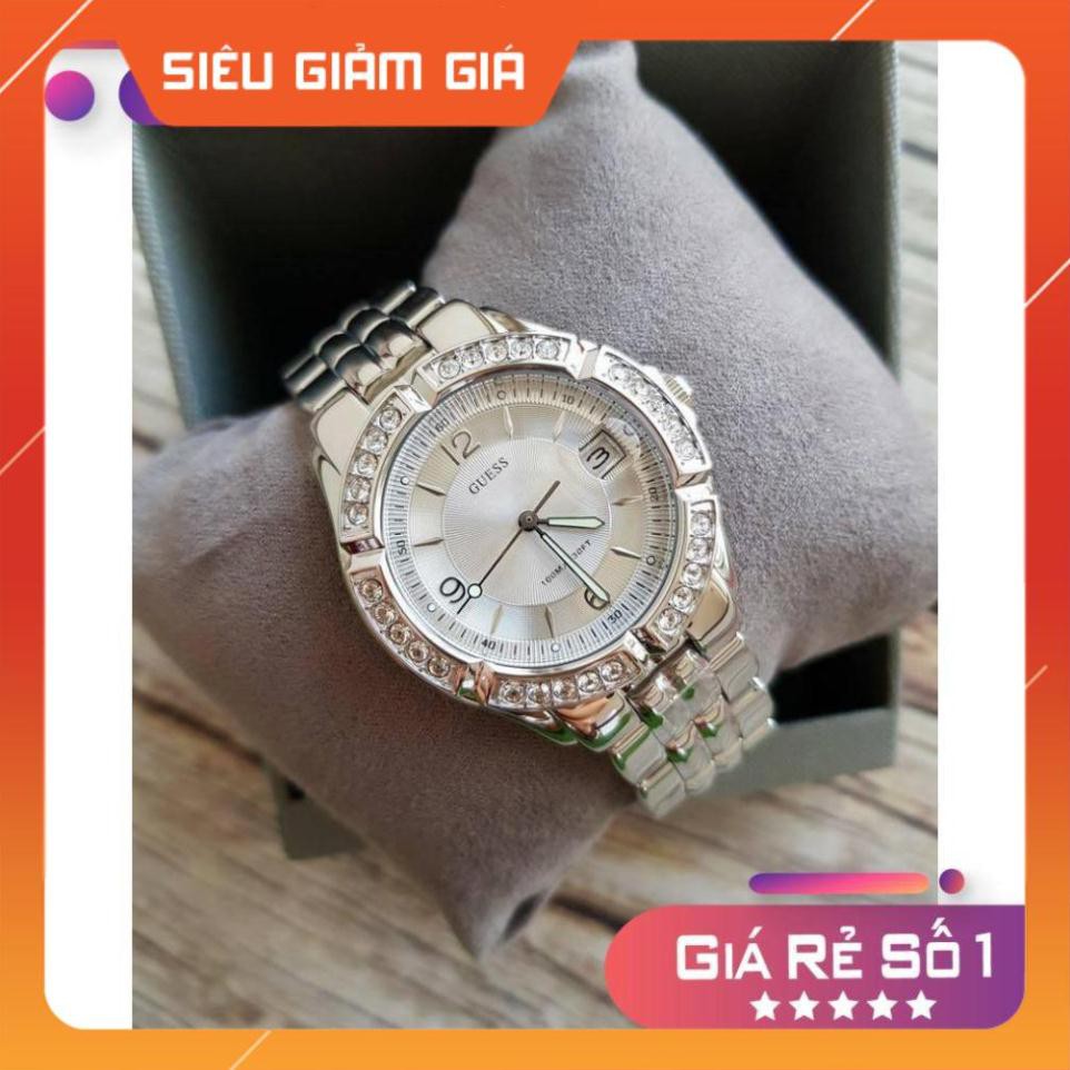 [New 2021] Đồng hồ nữ Guess G7511M màu trắng, viền đá Full Box ⚜️Hàng Authentic⚜️