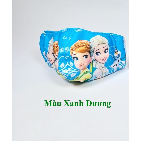 KHẨU TRANG TRẺ EM In hình 4 công chúa elsa Chất liệu vải Dày 3 lớp Chống nắng Phòng dịch bệnh Thương hiệu VIỆT THẮNG | BigBuy360 - bigbuy360.vn