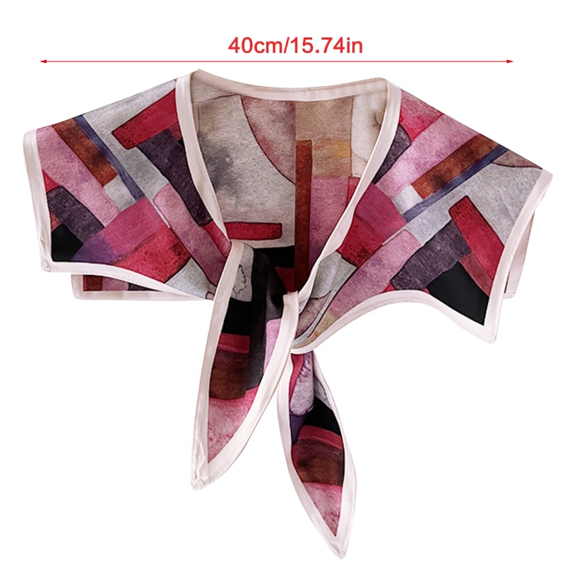Khăn Choàng Vai Giả Satin In Họa Tiết Có Thể Tháo Rời
