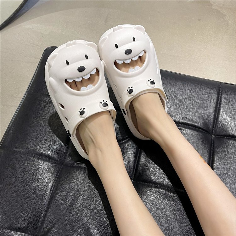 Giày Sục Nữ Hình Gấu Há Miệng Cực Hot Siêu Nhẹ Mang Đi Học Đi Biển - SL033