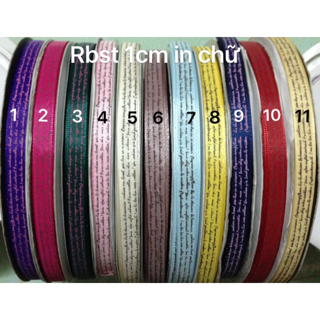 Ruybang satin 1cm in chữ
