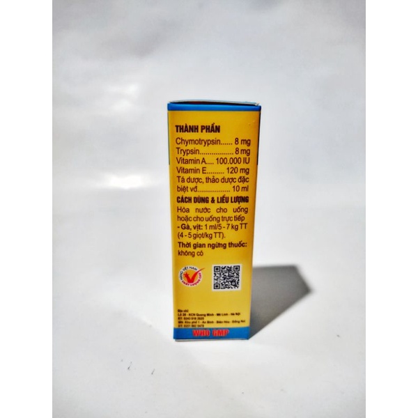 Phục hồi sau đá Chymosin oral Nam Dũng cho gà chọi lọ 10ml