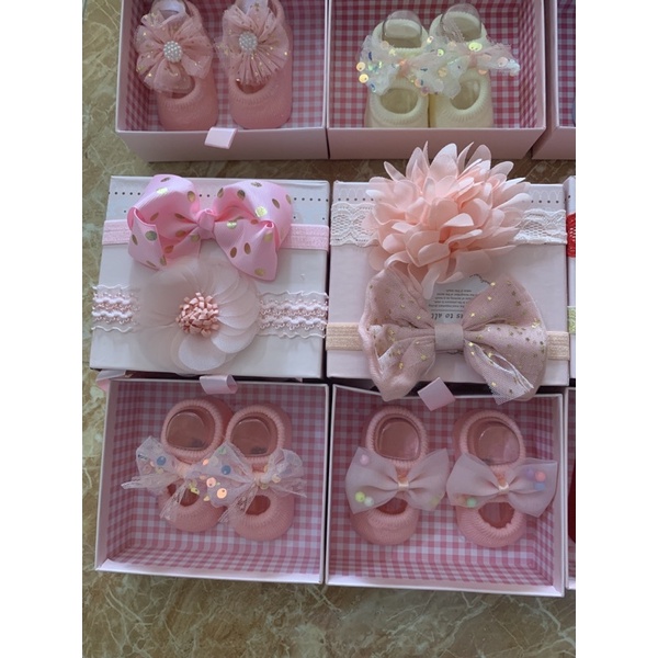 Tuban hộp set 3 (1 đôi giày + 2 tuban), tuban nơ giày