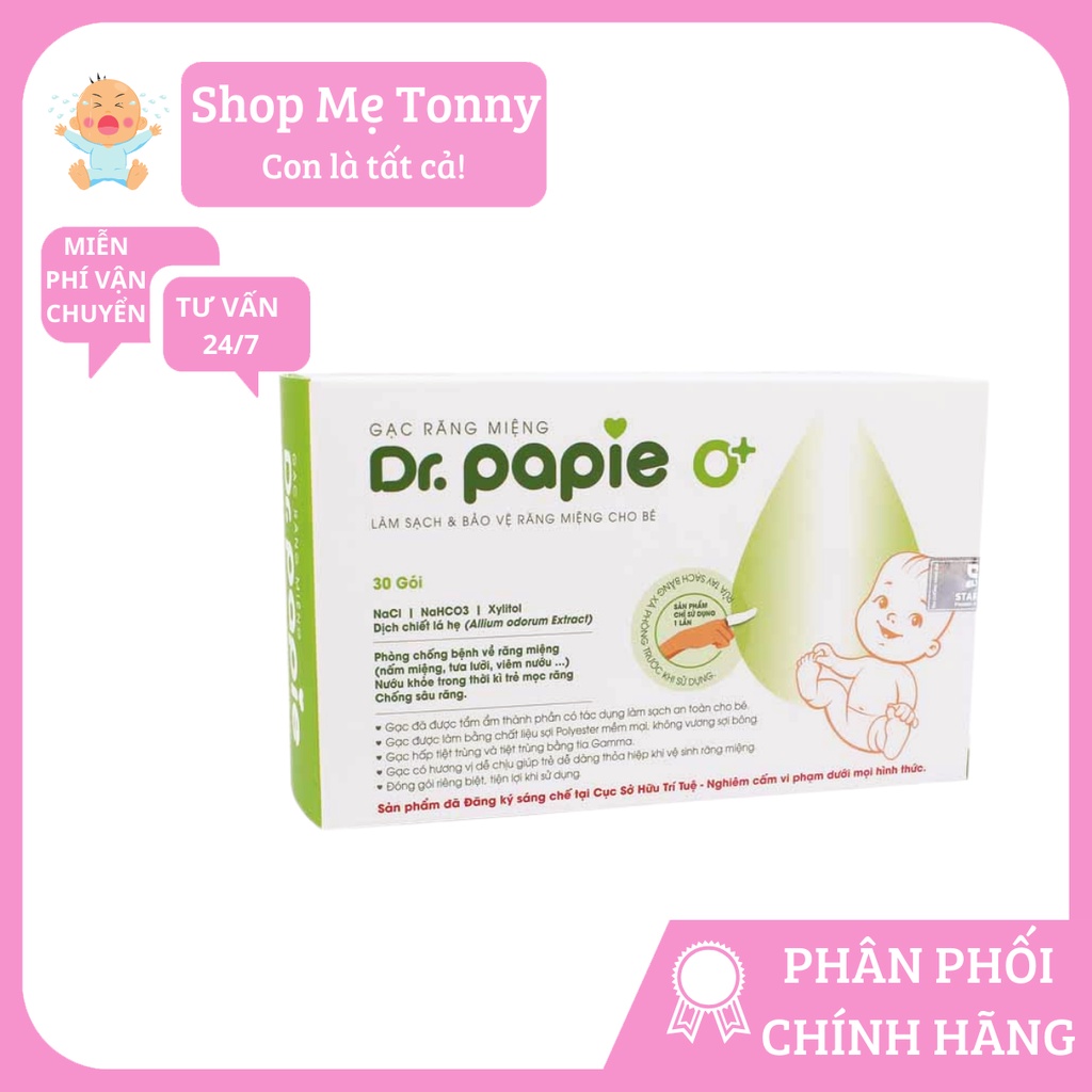 Gạc Rơ Lưỡi Dr Papie Vệ Sinh Răng Miệng Cho Bé