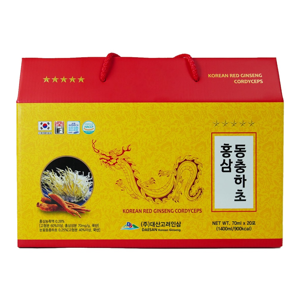 Nước Hồng Sâm Đông Trùng Hạ Thảo Daesan Hàn Quốc Hộp 70ml X 20 Gói Bổ Sung Năng Lượng Cho Cơ Thể