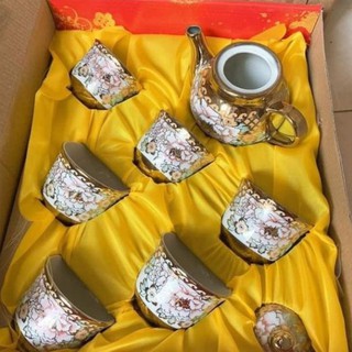 Bộ tách trà cao cấp nhũ vàng