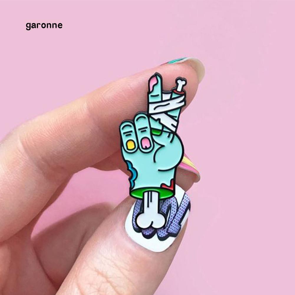 Ghim Cài Áo Họa Tiết Bàn Tay Xương Xẩu Vui Nhộn