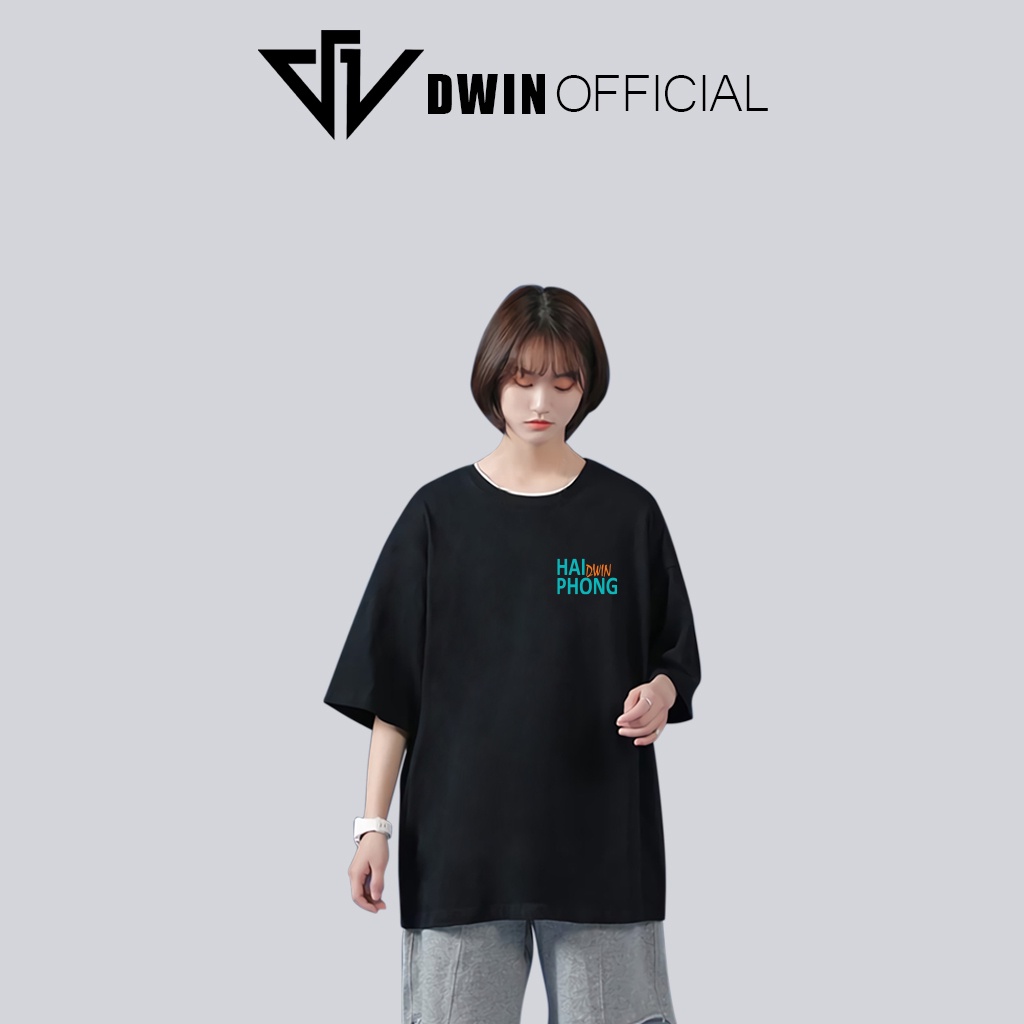 Áo thun unisex Hải Phòng thời trang Dwin basic tee phông trơn nam nữ tay lỡ oversize form rộng