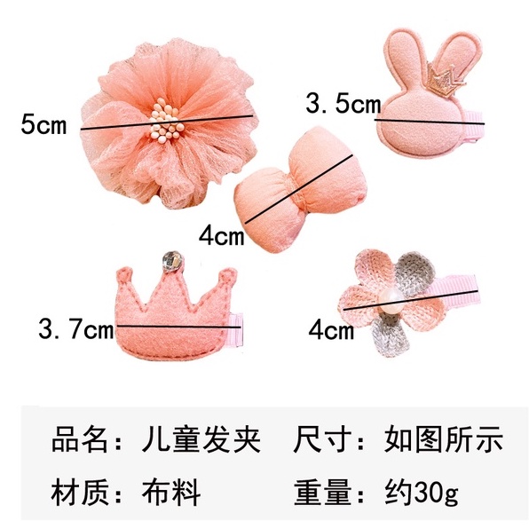 Kẹp tóc cho bé phong cách Hàn Quốc set 5 kẹp dễ thương Hadyykids H.CT04