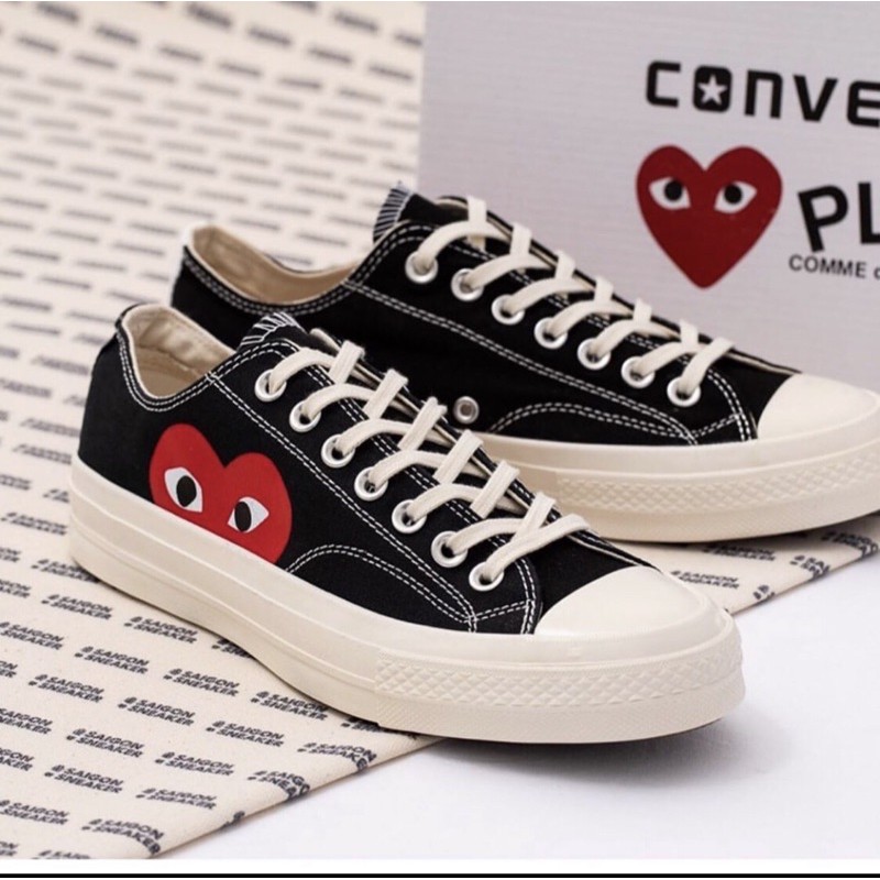 [ CHÍNH HÃNG ] giày sneaker CONVERSE CDG BLACK HI-LOW